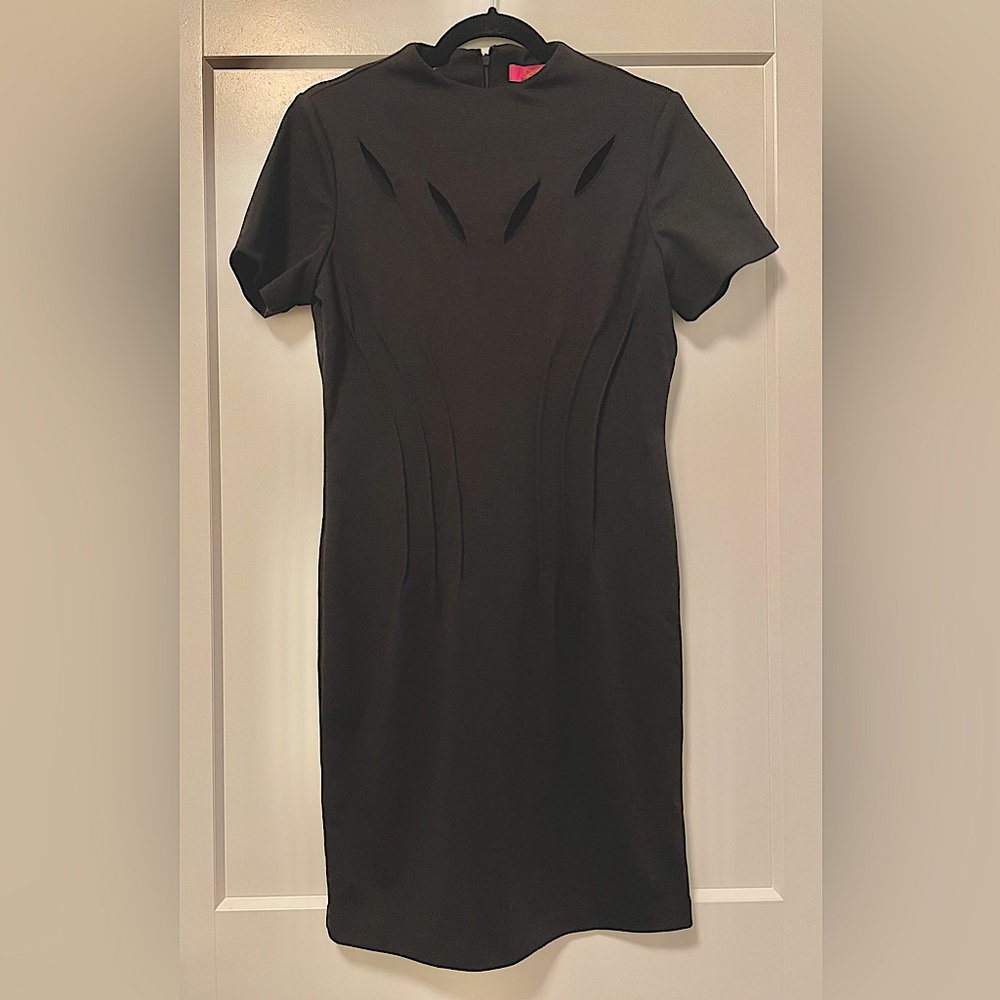 Catherine Malandrino Womens Sheath Jesse Cutout Pintuck Dress Black Size : 6